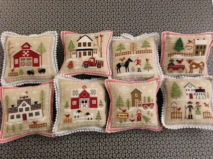 little house needleworks farmhouse christmas Cross stitch, C