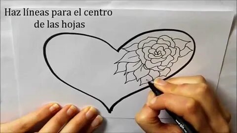 Cómo dibujar un Corazón con una Rosa Dibuja Conmigo Dibujos 
