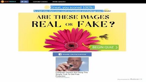Are these pictures Real or Fake quiz answers Quiz Riddle 100