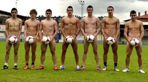 Nude male football players