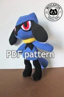 Riolu Pokemon Muster Plüsch-Spielzeug patrén de costura de E