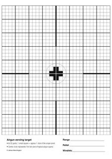 Airgun zeroing target Print at 100% (A4 size) for an airgu. 