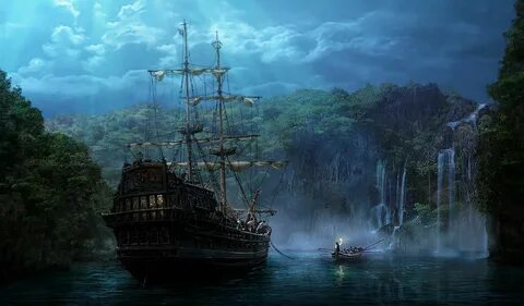 Moonlit Lagoon by Lincoln Renall Matte Painting 2D Matte pai