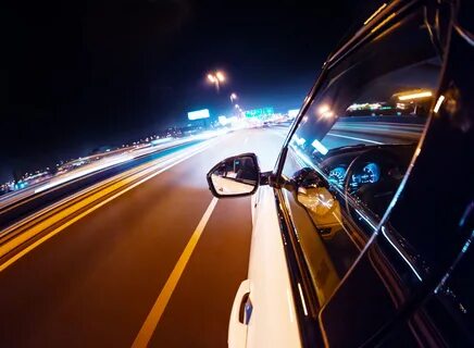 Download Wallpaper night speed street car blur, 1920x1408