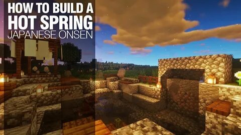 Easy Minecraft : How To Build A Hot Spring : Japanese Onsen 