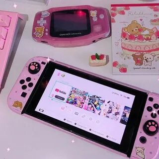 #diy #paintedcase #paint #switch #nintendo #kawaii #pink #cl