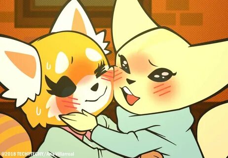 Fenneko and Retsuko drunkenly supporting each other affectio