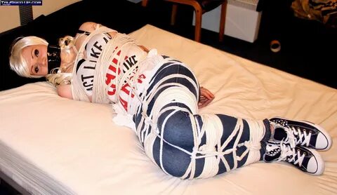 Bound and gagged in jeans