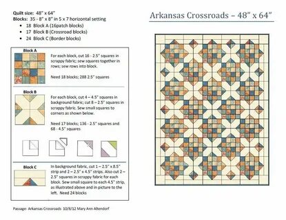 "Arkansas Crossroads" quilt pattern by for St Vincent Passag
