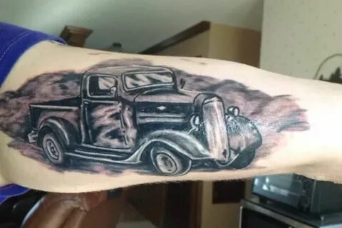 1936 Chevrolet truck tattoo:) Truck tattoo, Car tattoos, Tat