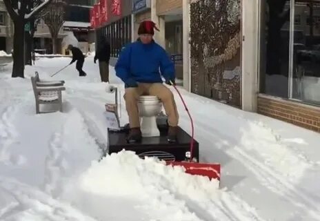 See Man Plowing Snow With Motorized Toilet - Information Nig