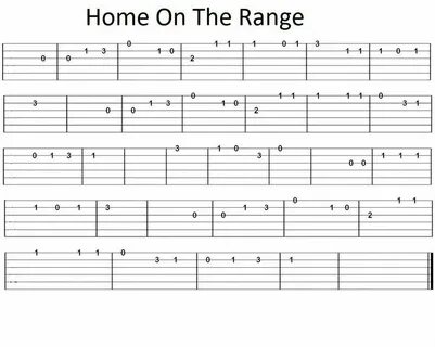 Easy Guitar Tab Home On The Range Guitar Lessons For Kids in