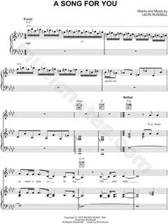 Whitney Houston "A Song for You" Sheet Music in F Minor (tra