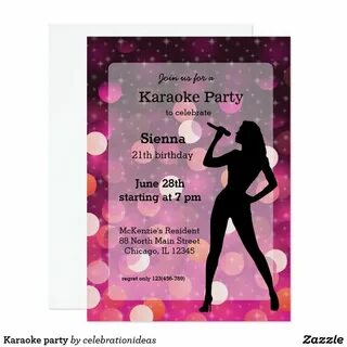 Karaoke party invitation Zazzle.com Karaoke party, Surprise 