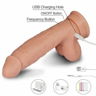 Riodong ® Rotating Dildo Liquid Silicone Vibrating Cock Realistic Penis of Porn 