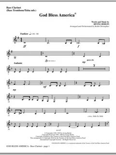 God Bless America - Bass Clarinet (sub. BTbn/Tuba) - Choral 