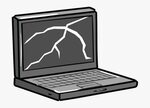 Repair Nerds On Call - Broken Laptop Screen Cartoon , Free T