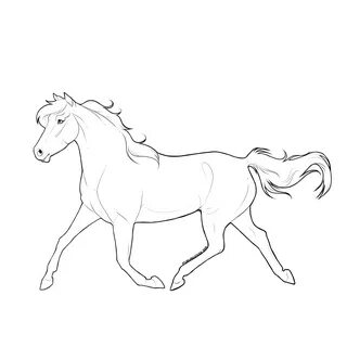 Trotting Horse Lineart by MorganLeslee on DeviantArt