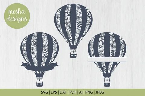 Hot AIr Balloon Cut File Template Graphic by DIYCUTTINGFILES
