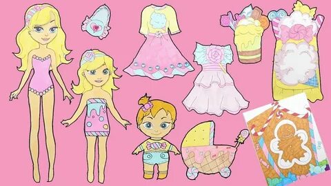 Paper Dolls Mother & Daughters Candy Dresses Papercrafts For