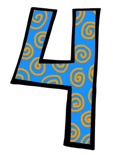 blue number 4 clipart - Clip Art Library