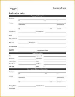 12 Personal Information Form Template jumbocover.info Compan