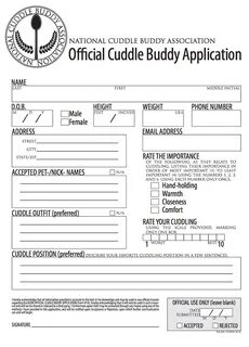 Official cuddle buddy application. Cuddle buddy application,