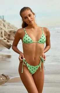 LA Hearts by PacSun Green Riviera Triangle Bikini Top в 2020