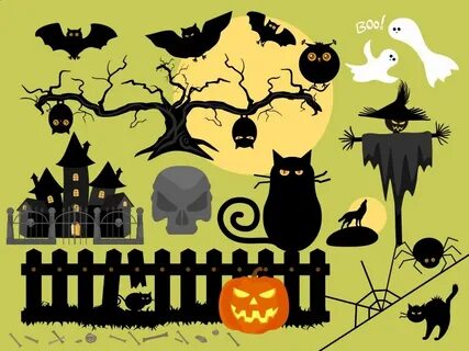 Tags: trees moon holiday castle halloween grass set cat fenc
