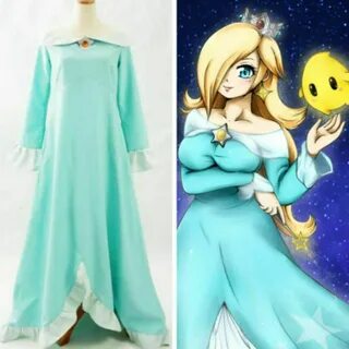 NEW Super Mario Galaxy 2 Rosalina Blue Dress Cosplay costume