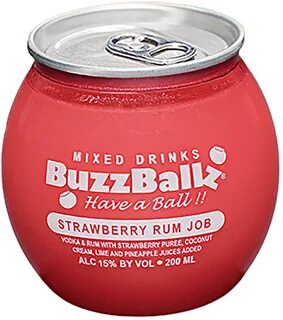 Buzz Ballz Strawberry Rum Job - 200ML - Bremers Wine and Liq