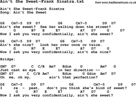 Jazz Song - Ain't She Sweet-Frank Sinatra with Chords, Tabs 