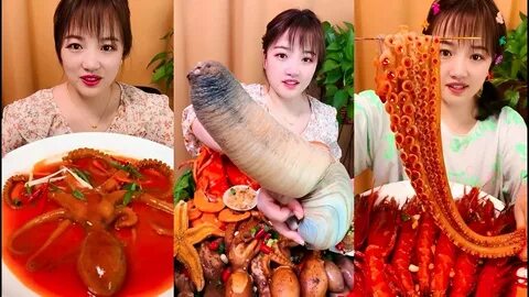 Eat Geoduck, giant octopus SPICY FOOD COMPILATION - YouTube