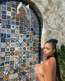 Jordyn Woods Poses For Shower Pic Taken By BF Karl-Anthony T