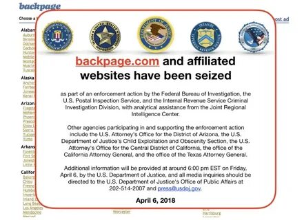 Популярный веб-сайт backpage.com захвачен ФБР и закрыт - The