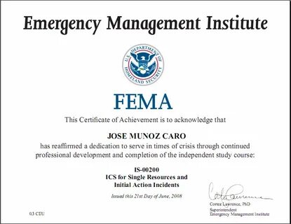 FEMA CERTS Page