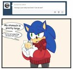 Random person: so Sonic how big has your tummy gotten? Sonic