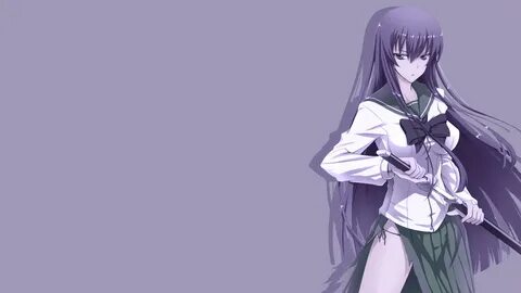 Busujima Saeko. Обои для рабочего стола. 1920x1080