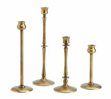 Booker Taper Candleholders - Brass, Set of 4 Pottery Barn