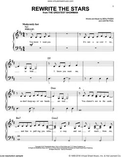 Paul - Rewrite The Stars (from The Greatest Showman) sheet m