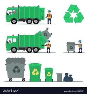 Garbage recycling set Royalty Free Vector Image