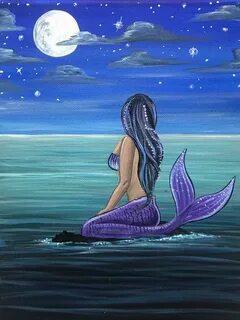Pintura de sirena Mermaid painting, Mermaids and mermen, Pai