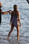 hailey bieber spotted in multiple beachwear during a beach p