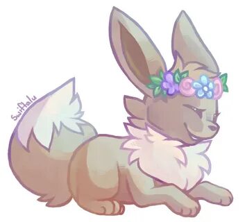 Eevee Flower Crown Eevee, Pokemon eeveelutions, Cute pikachu