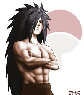 Safebooru - 1boy abs big hair black hair crossed arms hair o