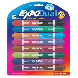 Chisel Tip Expo Dry Erase 2-in-1 Markers 2-Count Assorted Co