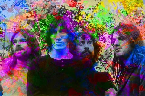 Pink Floyd Band Portrait Paint Splatters Pop Art Mixed Media