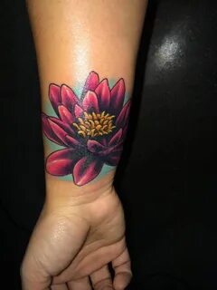 My beautiful Lotus flower cover up! Wrist tattoo cover up, C