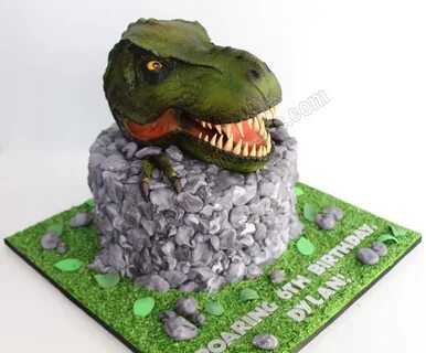 Celebrate with Cake!: T Rex peeking out Cake!