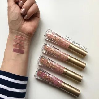Swatches of Too Faced Melted Matte Lipsticks from top-bottom